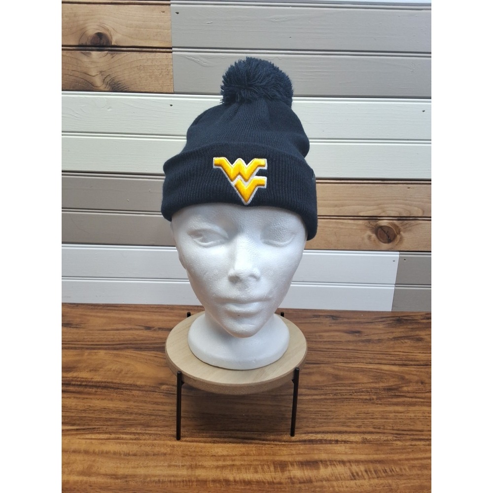 West Virginia Blue Knit Youth Bennie Pom Pom Winter Hat Top Of The World